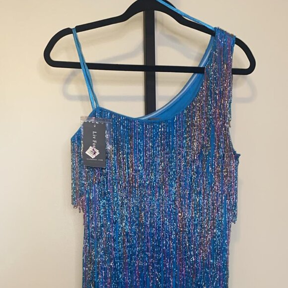 Liv Foster Beaded One Shoulder Mini Dress - Picture 2 of 12